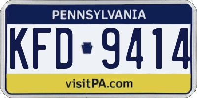 PA license plate KFD9414