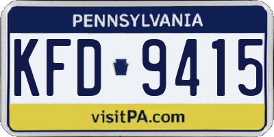 PA license plate KFD9415