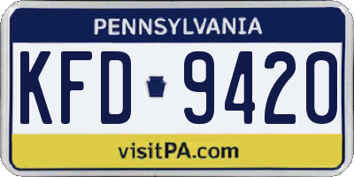 PA license plate KFD9420