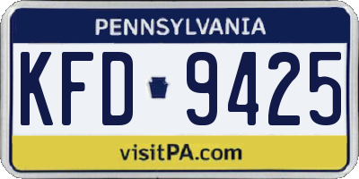 PA license plate KFD9425