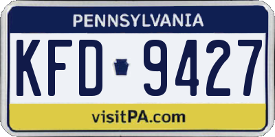 PA license plate KFD9427