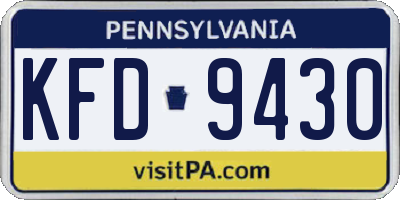 PA license plate KFD9430