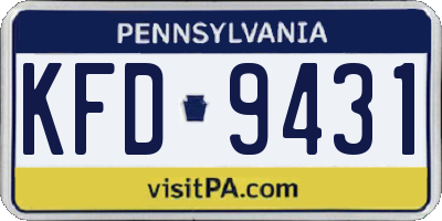 PA license plate KFD9431