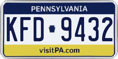 PA license plate KFD9432