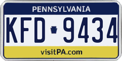 PA license plate KFD9434