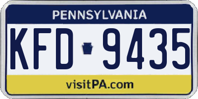 PA license plate KFD9435