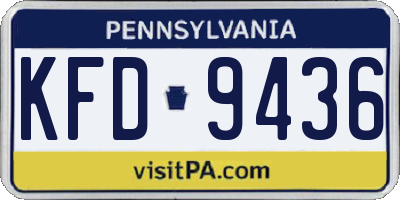 PA license plate KFD9436