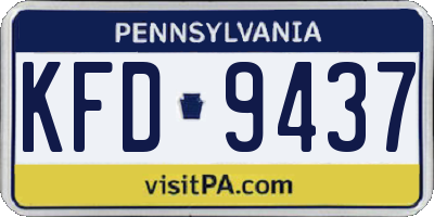 PA license plate KFD9437