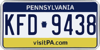 PA license plate KFD9438