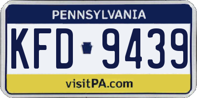 PA license plate KFD9439
