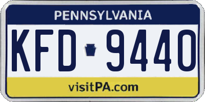 PA license plate KFD9440