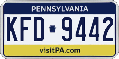 PA license plate KFD9442