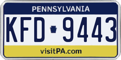 PA license plate KFD9443