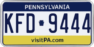 PA license plate KFD9444
