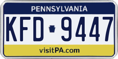 PA license plate KFD9447