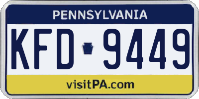 PA license plate KFD9449