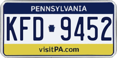 PA license plate KFD9452