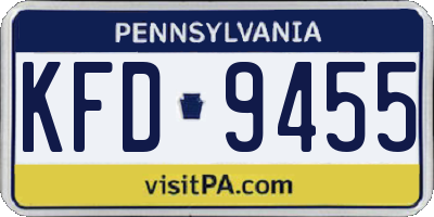 PA license plate KFD9455
