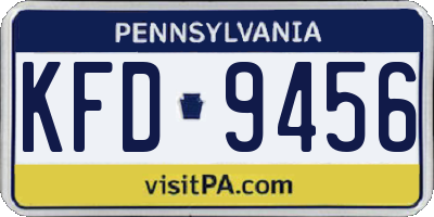 PA license plate KFD9456
