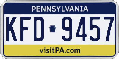 PA license plate KFD9457