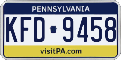 PA license plate KFD9458