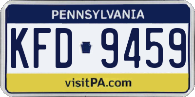 PA license plate KFD9459