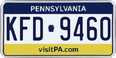 PA license plate KFD9460
