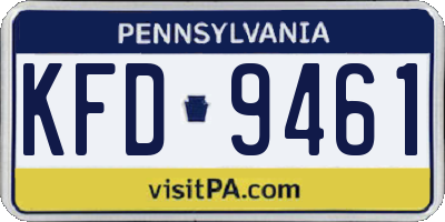 PA license plate KFD9461