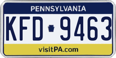 PA license plate KFD9463