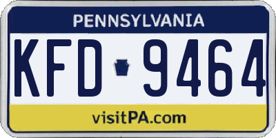 PA license plate KFD9464