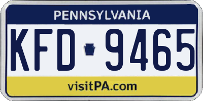 PA license plate KFD9465