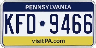 PA license plate KFD9466