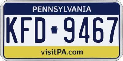 PA license plate KFD9467