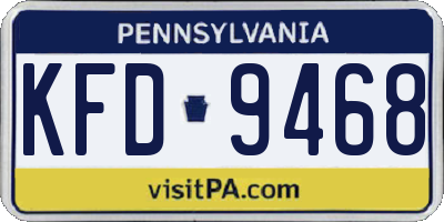 PA license plate KFD9468