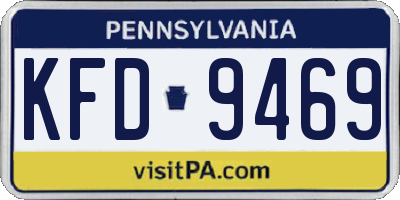PA license plate KFD9469