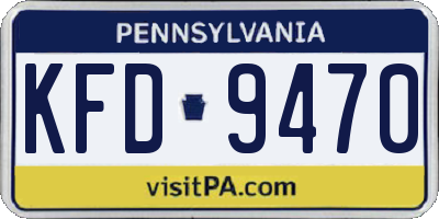 PA license plate KFD9470