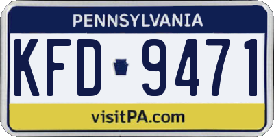 PA license plate KFD9471