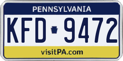 PA license plate KFD9472