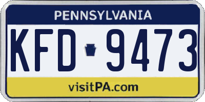 PA license plate KFD9473