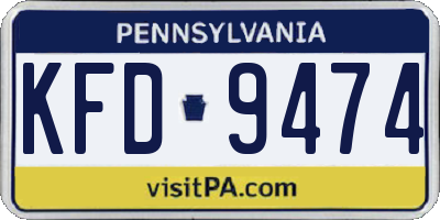 PA license plate KFD9474