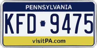 PA license plate KFD9475