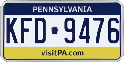 PA license plate KFD9476