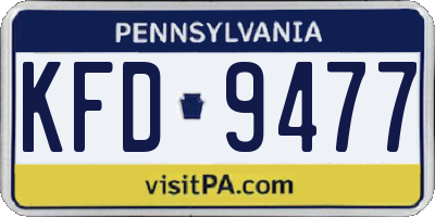 PA license plate KFD9477