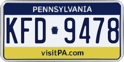PA license plate KFD9478