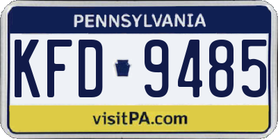 PA license plate KFD9485
