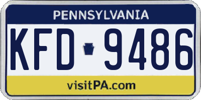PA license plate KFD9486