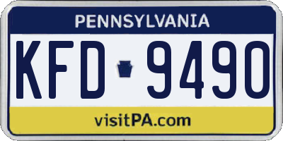 PA license plate KFD9490