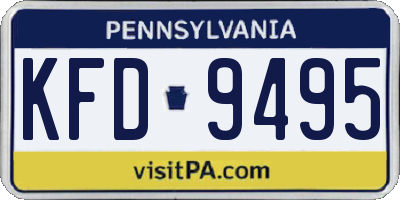 PA license plate KFD9495