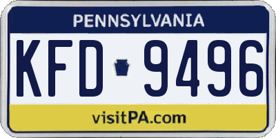 PA license plate KFD9496