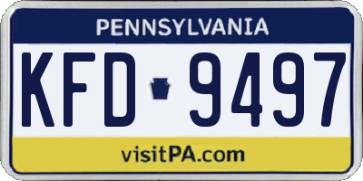 PA license plate KFD9497